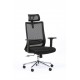 Fauteuil bureau noir qui est ergonomique et doté d'un appui-tête amovible pour votre confort en entreprise et association