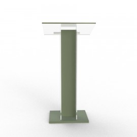 Pupitre de conférence plexiglas et bois verde de fabrication française et de qualité professionnelle pour des meetings