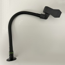 Ensemble flexible 30 cm, platine et pince micro noir pour accessoires de conférence comme micro à main ou pied de micro