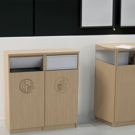 Meuble poubelle professionnel tri - TRAPNET - chêne