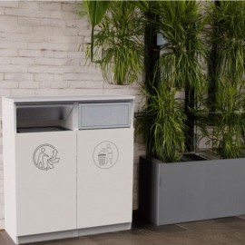 Meuble poubelle professionnel tri - TRAPNET - blanc