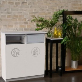 Meuble poubelle professionnel tri - TRAPNET - blanc