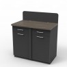 Meuble pour machine à café professionnelle bois en graphite et wengé, meuble cafetière professionnelle pour hotel / resto