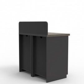  	Meuble pour machine à café professionnelle bois de graphite et wengé essentiel pour des machines à café professionnelles