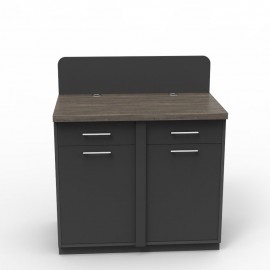  	Meuble pour machine à café professionnelle bois de graphite et wengé essentiel pour des machines à café professionnelles