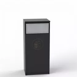 Meuble poubelle 60L de tri en bois pour bureaux professionnels, coin café