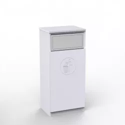 Meuble poubelle 60L de tri en bois pour bureaux professionnels, coin café