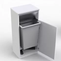 Meuble poubelle 60L de tri en bois pour bureaux professionnels, coin café