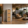 Casier de rangement bois blanc et beige clair pour rangement professionnel