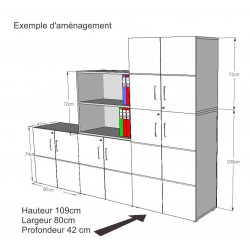 Dimensions extérieures du meuble avec serrure à clé pour rangement disponible en plusieurs coloris pour votre entreprise