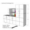 Dimensions extérieures du meuble avec serrure à clé pour rangement disponible en plusieurs coloris pour votre entreprise