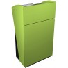 Meuble pupitre vert livré monté possédant une tablette inclinée et deux tablettes fixes pour ordinateur portable ou dossiers