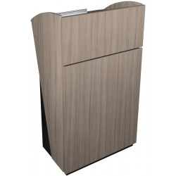 Lutrin de conférence en bois driftwood pourvu de tablettes fixes pour vos rangements de documents / notes / micro sans fil