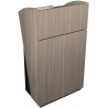 Lutrin de conférence en bois driftwood pourvu de tablettes fixes pour vos rangements de documents / notes / micro sans fil