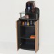 Meuble pour machine à café professionnel en bois qui possède des rangements avec des étagères fixes pour stocker vos objets.