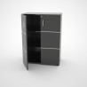 Meuble noir avec serrure pour rangement et classement pour espace d'accueil et salle de réunion dans une entreprise