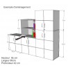 Dimensions extérieures de l'armoire rangement, armoire rangement disponible en plusieurs coloris et livrée montée