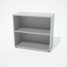 Armoire livré monté gris doté d'une étagère amovible pour du rangement en libre accès et non fermés par une clé