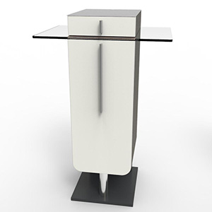 Meuble pour machine à café design blanc convenant pour tout type de machine à café et s'intègre dans une salle de pause ou dans un espace café d'entreprise et collectivité