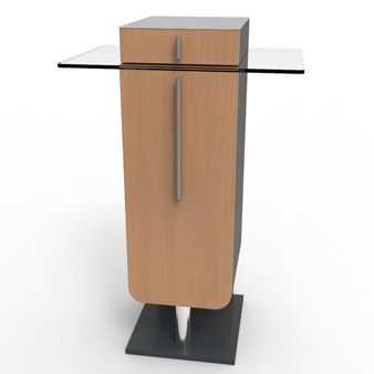 Meuble pour machine à café design hêtre convenant pour tout type de machine à café et s'intègre dans une salle de pause ou dans un espace café d'entreprise et collectivité