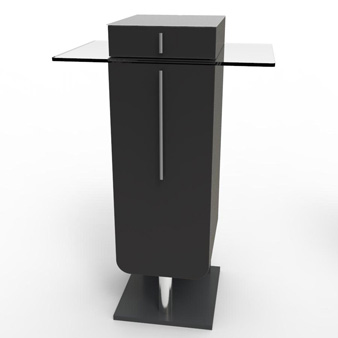 Meuble pour machine à café design noir convenant pour tout type de machine à café et s'intègre dans une salle de pause ou dans un espace café d'entreprise et collectivité
