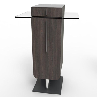 Meuble pour machine à café design wengé convenant pour tout type de machine à café et s'intègre dans une salle de pause ou dans un espace café d'entreprise et collectivité