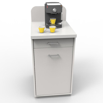 Meuble pour machine à café pour professionnels coloris blanc pour association / restaurant / cafétéria