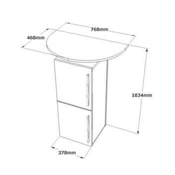 Meuble pour machines à café en dimensions idéales pour poser une machine à café ou cafetière dans une cuisine et espace café