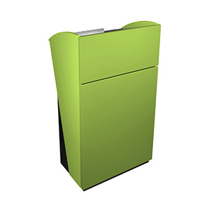 Pupitre de lecture vert en bois résistant et disposant de rangements pour des collectivités et associations