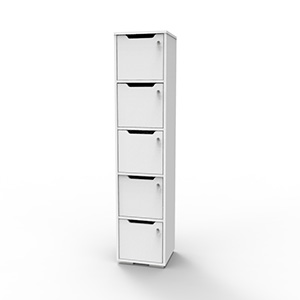 casier-bureau-bois-blanc-5-cases