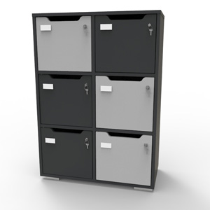 Meuble casier graphite-gris avec des matériaux de qualité et fabrication française pour rangement et vestiaires collectifs d'entreprise et collectivité / CHR