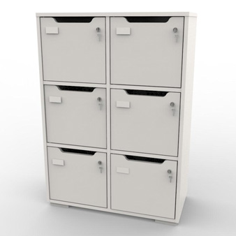Meuble casier blanc avec des matériaux de qualité et fabrication française pour rangement et vestiaires collectifs d'entreprise et collectivité / CHR